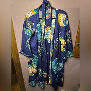 Vintage Polyester Kimono Cadigan Dress with Belt